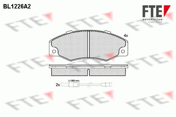 FTE Комплект тормозных колодок, дисковый тормоз BL1226A2