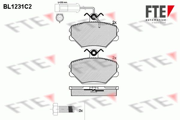 FTE Piduriklotsi komplekt,ketaspidur BL1231C2