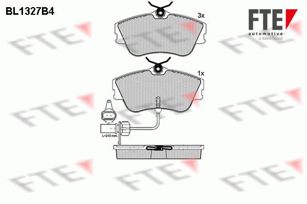 FTE Комплект тормозных колодок, дисковый тормоз BL1327B4