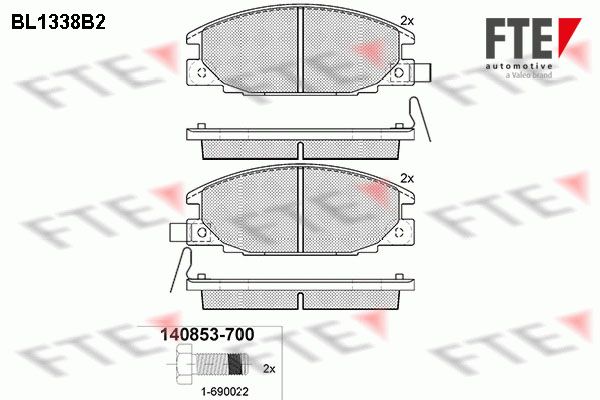 FTE Комплект тормозных колодок, дисковый тормоз BL1338B2
