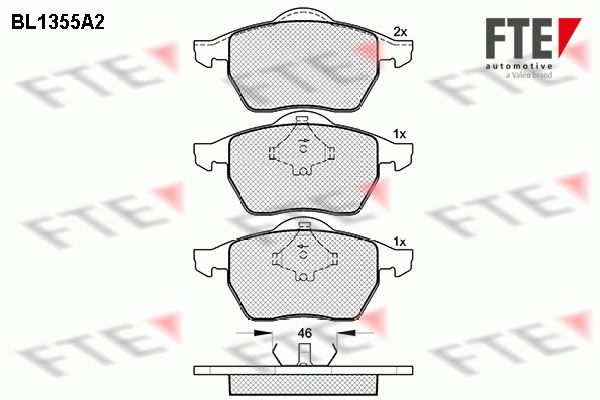 FTE Комплект тормозных колодок, дисковый тормоз BL1355A2