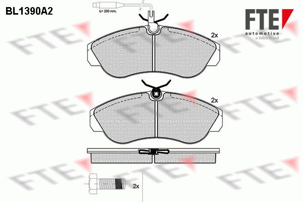 FTE Piduriklotsi komplekt,ketaspidur BL1390A2