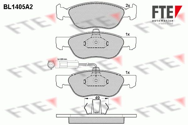 FTE Комплект тормозных колодок, дисковый тормоз BL1405A2