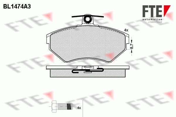 FTE Комплект тормозных колодок, дисковый тормоз BL1474A3