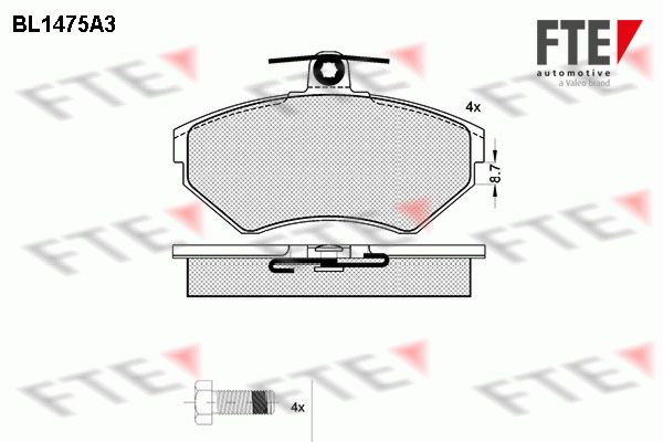 FTE Комплект тормозных колодок, дисковый тормоз BL1475A3