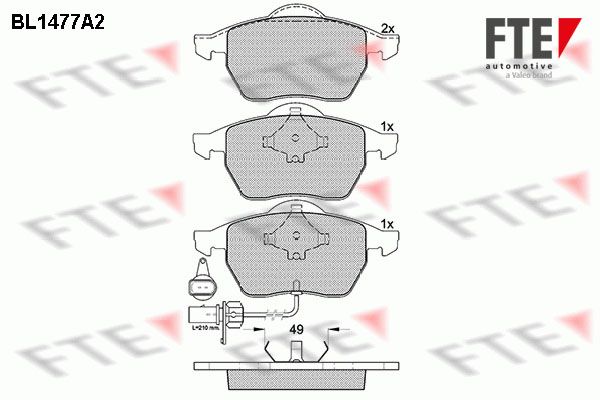 FTE Комплект тормозных колодок, дисковый тормоз BL1477A2