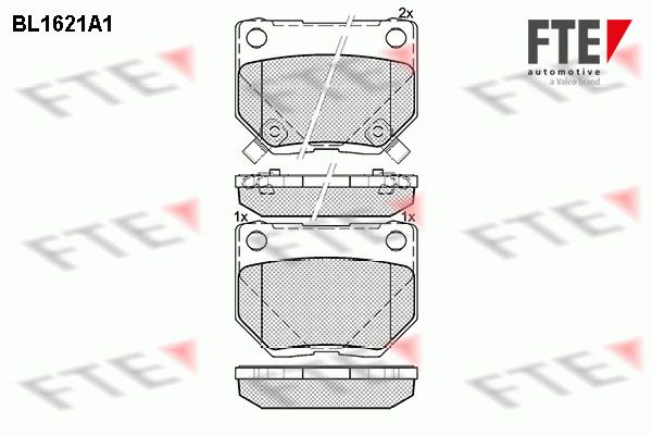 FTE Piduriklotsi komplekt,ketaspidur BL1621A1