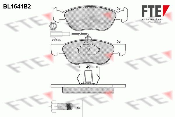 FTE Piduriklotsi komplekt,ketaspidur BL1641B2