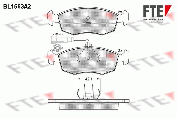 FTE Комплект тормозных колодок, дисковый тормоз BL1663A2