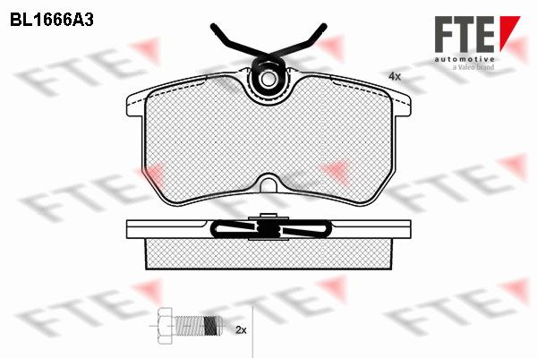 FTE Piduriklotsi komplekt,ketaspidur BL1666A3