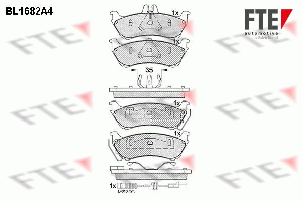 FTE Комплект тормозных колодок, дисковый тормоз BL1682A4