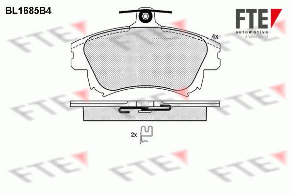 FTE Piduriklotsi komplekt,ketaspidur BL1685B4