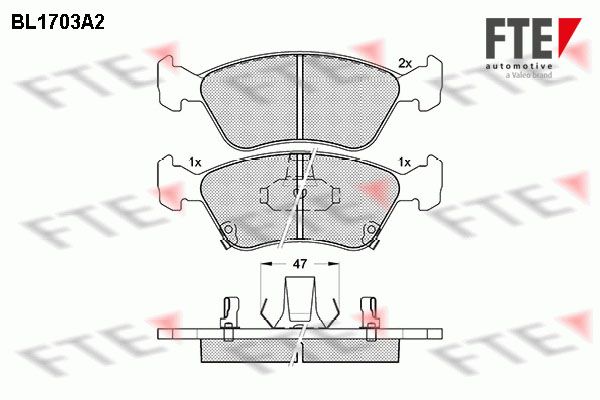 FTE Piduriklotsi komplekt,ketaspidur BL1703A2