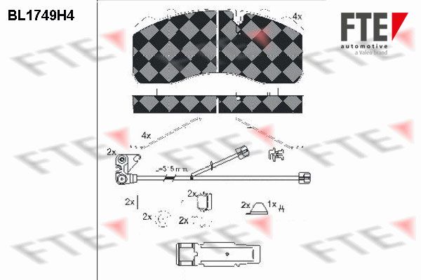 FTE Piduriklotsi komplekt,ketaspidur BL1749H4