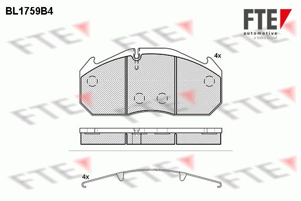 FTE Комплект тормозных колодок, дисковый тормоз BL1759B4