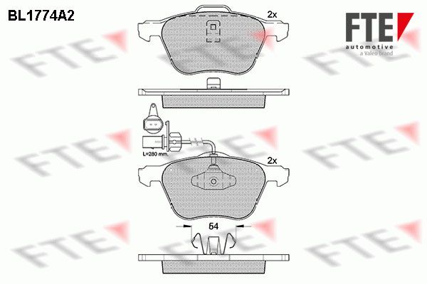 FTE Комплект тормозных колодок, дисковый тормоз BL1774A2