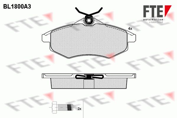 FTE Piduriklotsi komplekt,ketaspidur BL1800A3