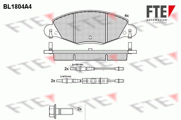 FTE Комплект тормозных колодок, дисковый тормоз BL1804A4