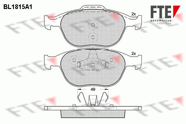 FTE Комплект тормозных колодок, дисковый тормоз BL1815A1