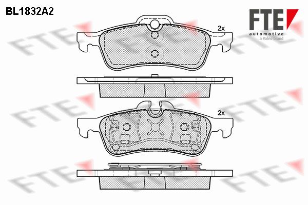 FTE Комплект тормозных колодок, дисковый тормоз BL1832A2