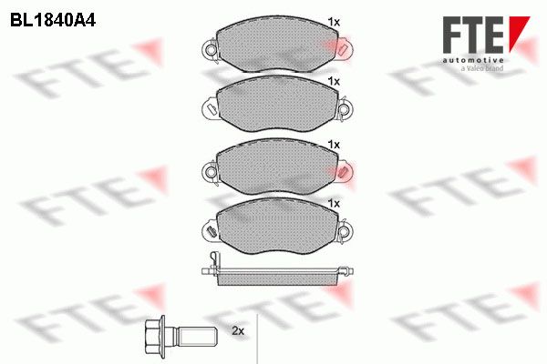 FTE Piduriklotsi komplekt,ketaspidur BL1840A4