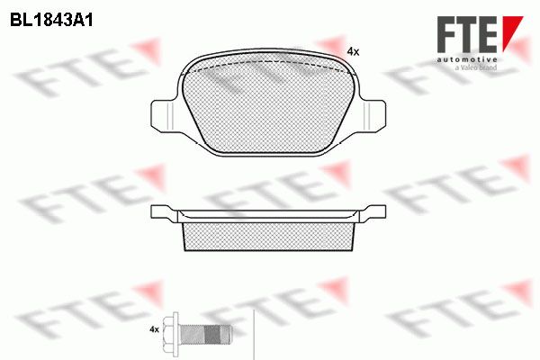 FTE Комплект тормозных колодок, дисковый тормоз BL1843A1