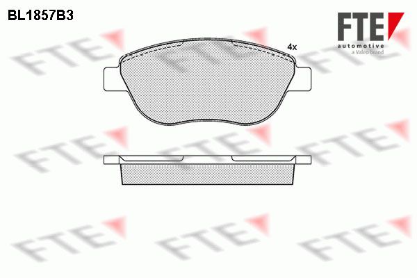 FTE Комплект тормозных колодок, дисковый тормоз BL1857B3