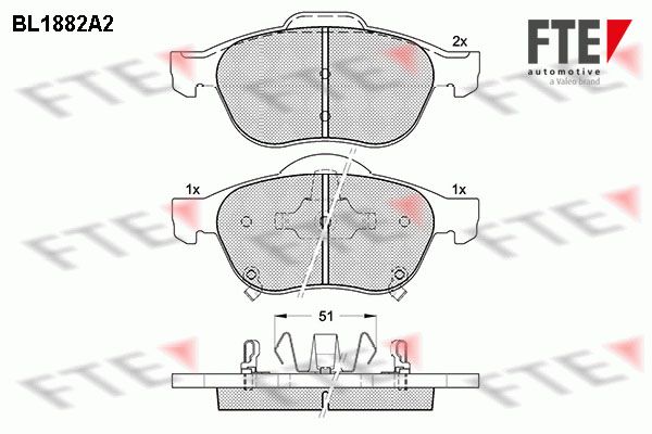 FTE Комплект тормозных колодок, дисковый тормоз BL1882A2