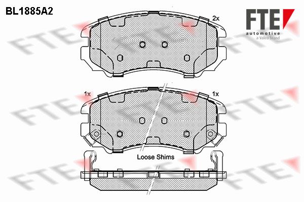 FTE Комплект тормозных колодок, дисковый тормоз BL1885A2
