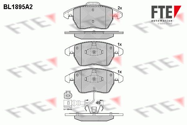 FTE Комплект тормозных колодок, дисковый тормоз BL1895A2
