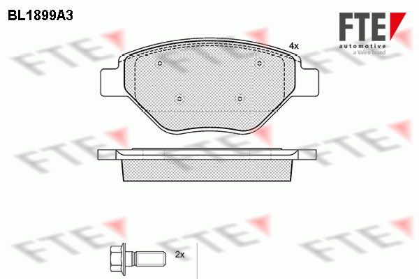 FTE Piduriklotsi komplekt,ketaspidur BL1899A3