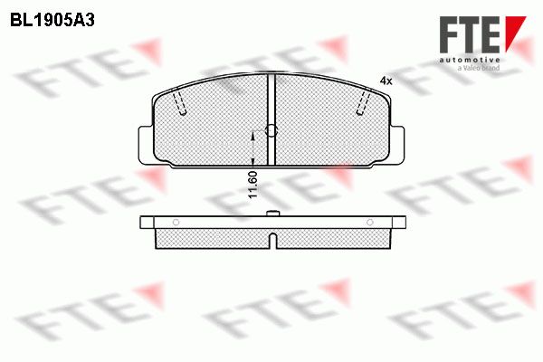 FTE Piduriklotsi komplekt,ketaspidur BL1905A3