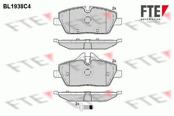 FTE Комплект тормозных колодок, дисковый тормоз BL1938C4