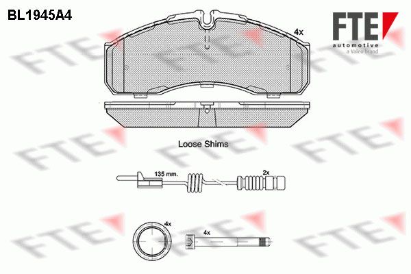 FTE Комплект тормозных колодок, дисковый тормоз BL1945A4