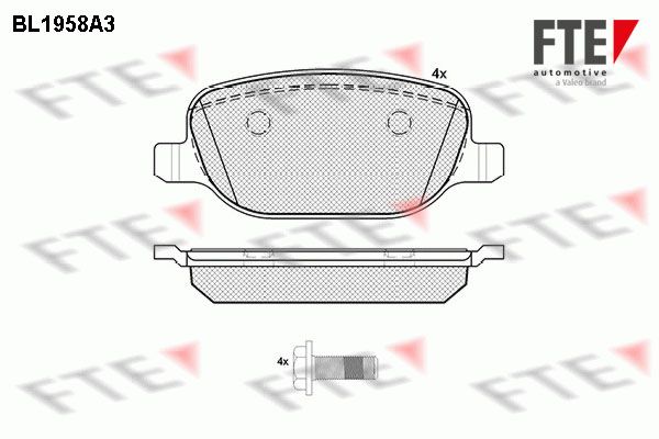 FTE Комплект тормозных колодок, дисковый тормоз BL1958A3