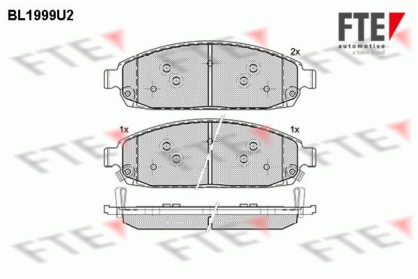 FTE Комплект тормозных колодок, дисковый тормоз BL1999U2