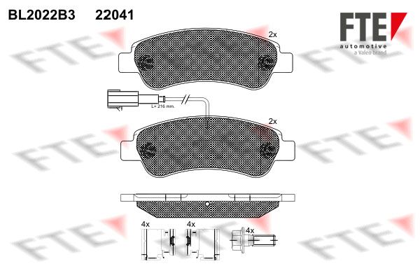 FTE Комплект тормозных колодок, дисковый тормоз BL2022B3
