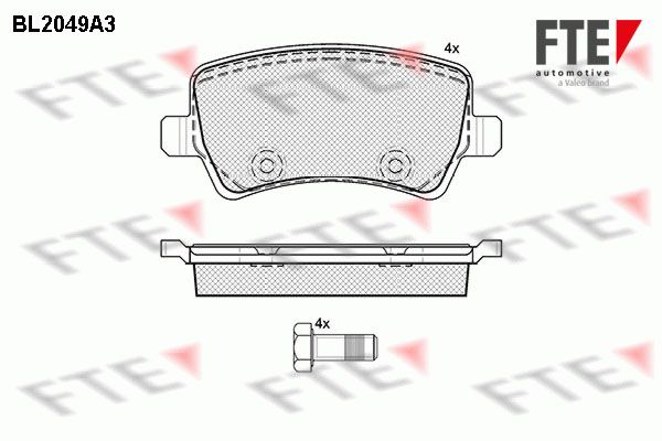 FTE Piduriklotsi komplekt,ketaspidur BL2049A3