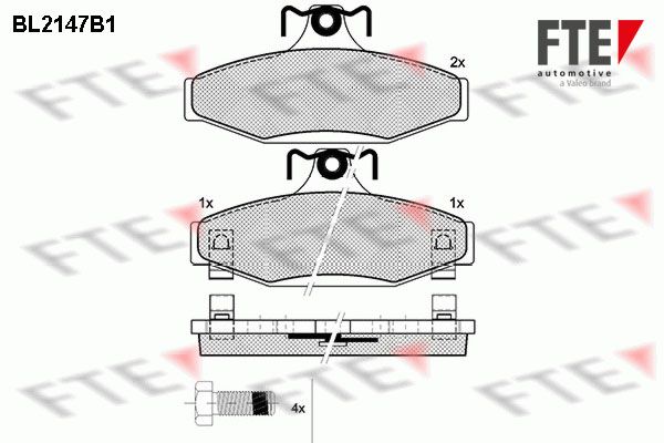 FTE Piduriklotsi komplekt,ketaspidur BL2147B1