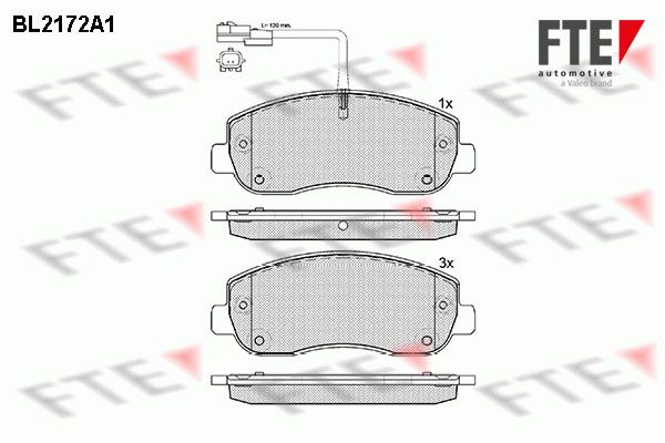 FTE Piduriklotsi komplekt,ketaspidur BL2172A1