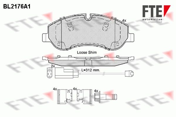 FTE Комплект тормозных колодок, дисковый тормоз BL2176A1