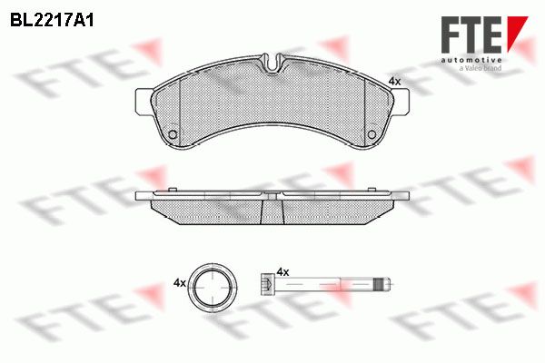 FTE Piduriklotsi komplekt,ketaspidur BL2217A1