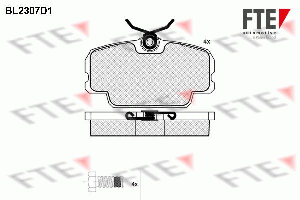 FTE Комплект тормозных колодок, дисковый тормоз BL2307D1