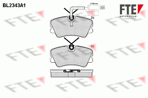FTE Комплект тормозных колодок, дисковый тормоз BL2343A1