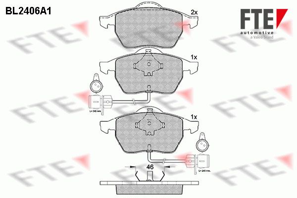 FTE Комплект тормозных колодок, дисковый тормоз BL2406A1