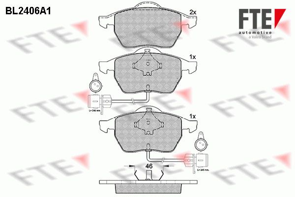 FTE Piduriklotsi komplekt,ketaspidur BL2406A1