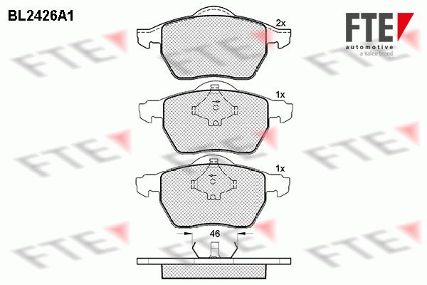 FTE Piduriklotsi komplekt,ketaspidur BL2426A1