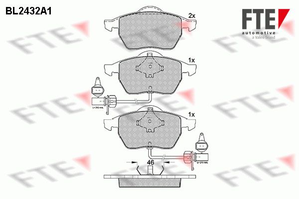 FTE Комплект тормозных колодок, дисковый тормоз BL2432A1