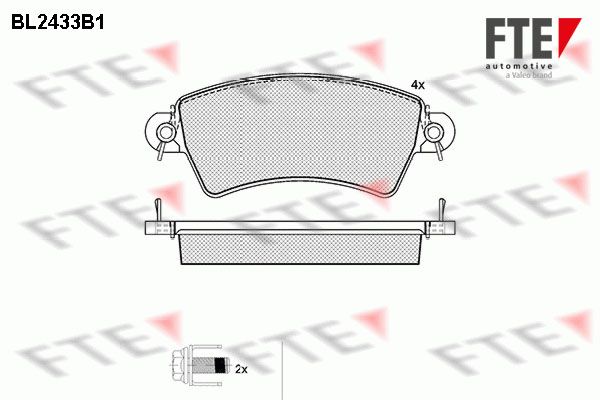 FTE Piduriklotsi komplekt,ketaspidur BL2433B1