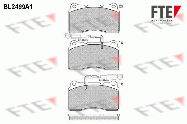 FTE Комплект тормозных колодок, дисковый тормоз BL2499A1